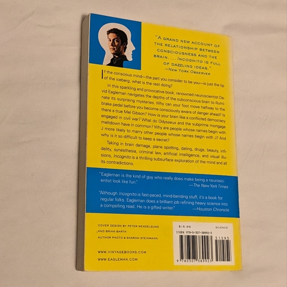 💥 Incognito The Secret Lives of the Brain by David Eagleman Paperback - Picture 2 of 2